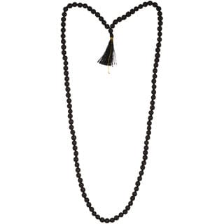 KESAR ZEMS Natural BLACK EBONY  KARUNGALI Pure Wood 8MM Prayer Rosary 108+1 Beads Jap Mala For Meditation (42 x 2 x 1 cm