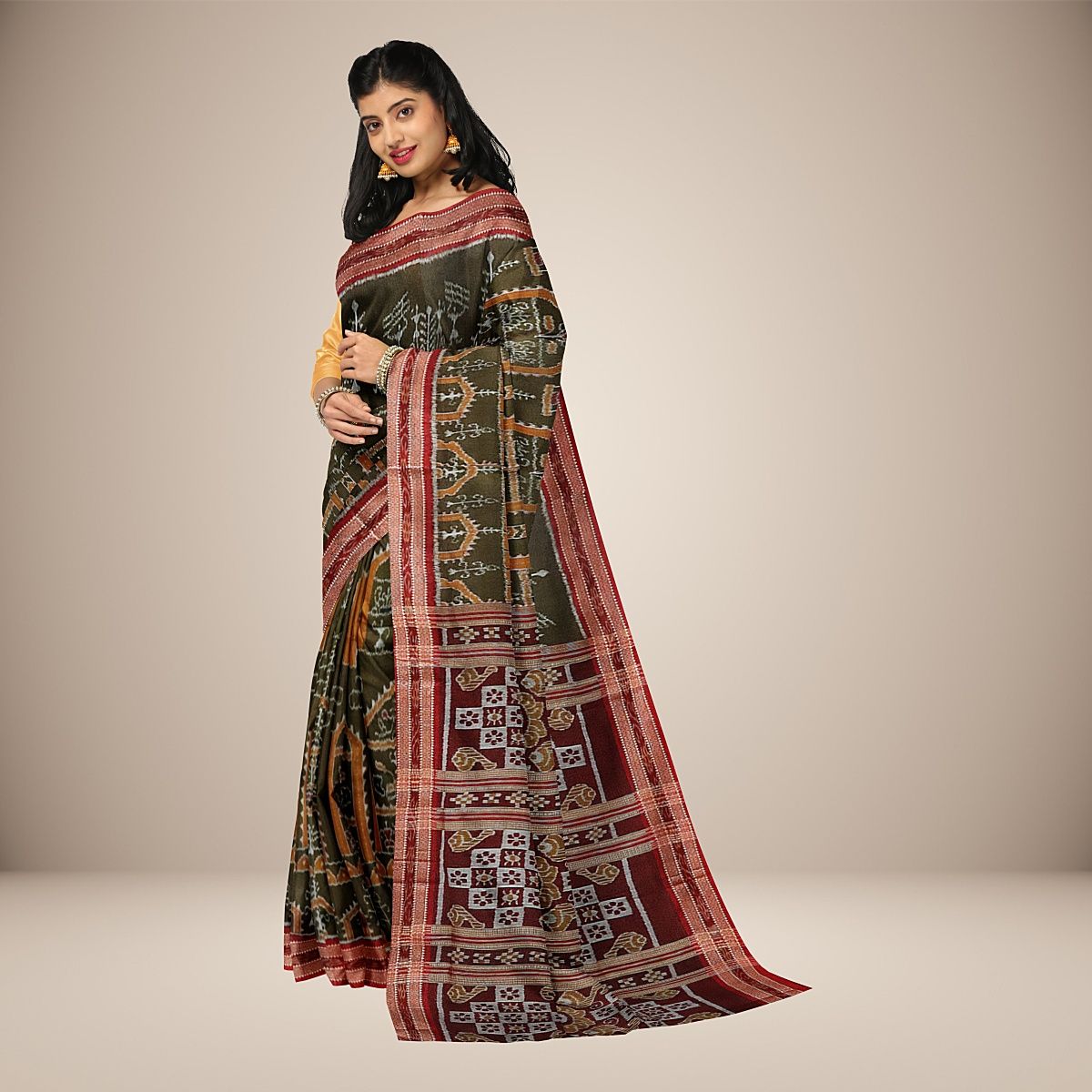 Tribal Design Khandua silk saree