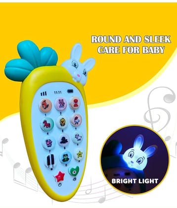 TOY DEKHO Carrot Tunes MELODY PHONE for kids Musical Mobile Phone For Kids with Animal Sound,Dialer Sound,Ringtones,Lights, Baterry operated,Best Birthday Gift For 3+ Years.