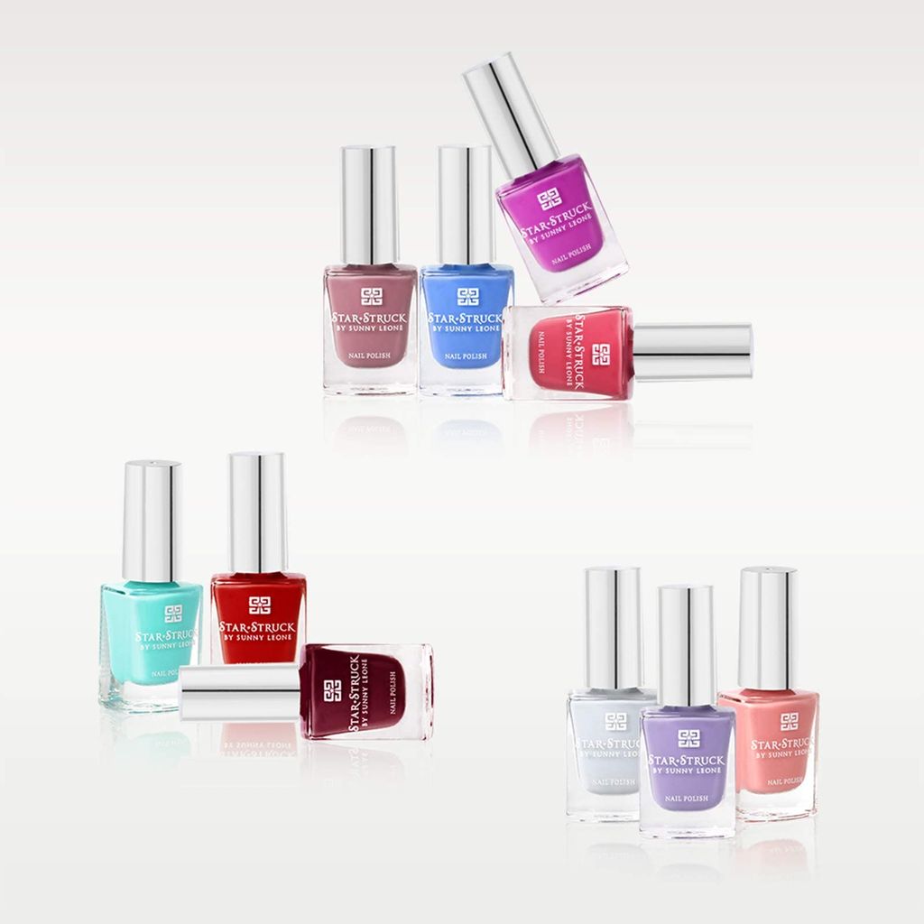 STARSTRUCK BY SUNNY LEONE Glossy Nails Polish Combo Pack of 10 (10 ML) | Smooth Texture, High Gloss 18.1 x 13.8 x 11.8 cm