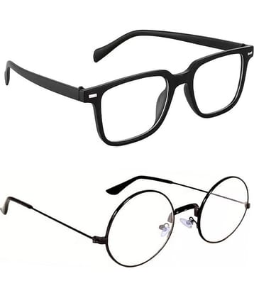 Elligator Black Rectangular Sunglasses ( Pack of 2 )