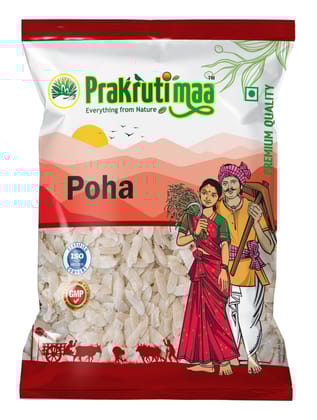 Prakrutimaa Red Poha (500g) | Flattened Deshi Rice Prakrutimaa Red Poha (500g) | Flattened Deshi Rice