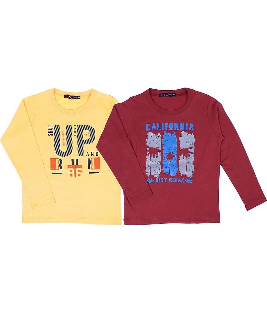 NEUVIN Pack of 2 Baby Boys Cotton T Shirts ( Multi )