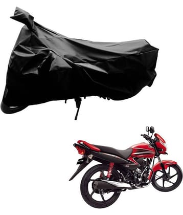 AutoRetail Dust Proof Two Wheeler Polyster Cover for Honda Dream Yuga (Mirror Pocket, Black Color)