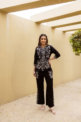 Versatile Black Co-Ord Set for Effortless Fashion Day and Night-BLACK / XXL