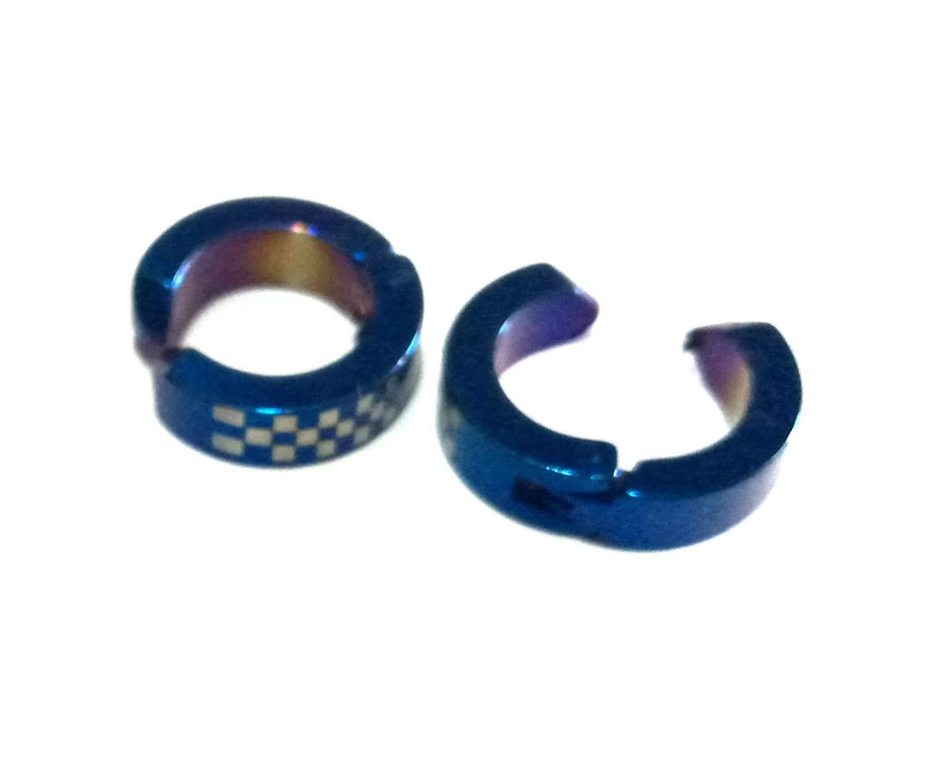 Nawani Jewellery Metallic Blue Hoop Studs Earring for Men, 1 Pair - Earrings | Buy online on ZillyBuy