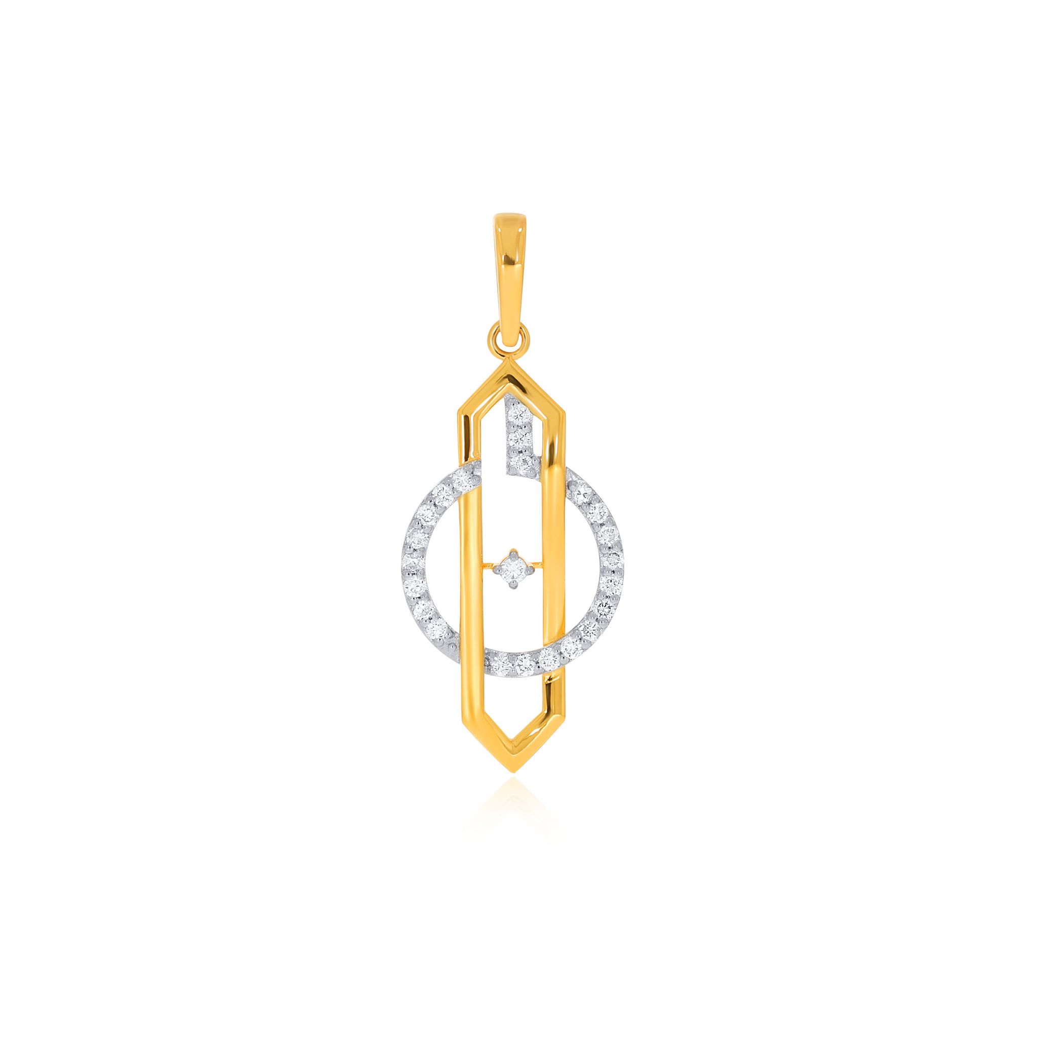 Senco Gold Dazzling Sphere Diamond Pendant (1.6 gram / 0.24 Ct / HI-SI / 18K Yellow Gold)