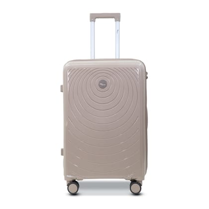 SKYCARRY | Orbital Trolley Bag Single Medium M24 | Durable Hard Shell | TSA Type Lock | Spinner Luggage | 360 Disc Spinner Wheels | Travel Suitcase (24, Khaki, Medium)