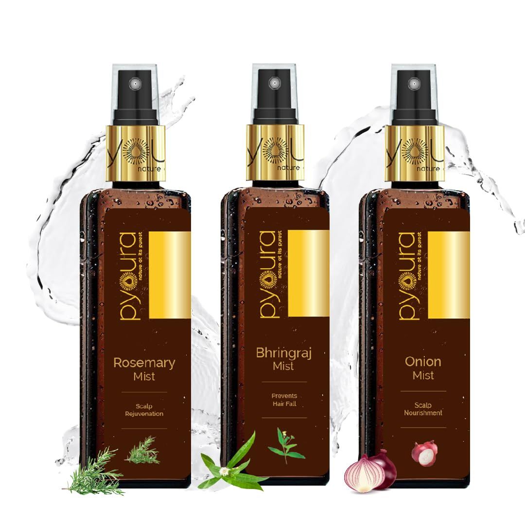 Anti-Hairfall Sprays Combo <h4> Pure extracts of Rosemary, onion & bhringraj <h4> <h6> Pack of 3 each 100 ml<h6>