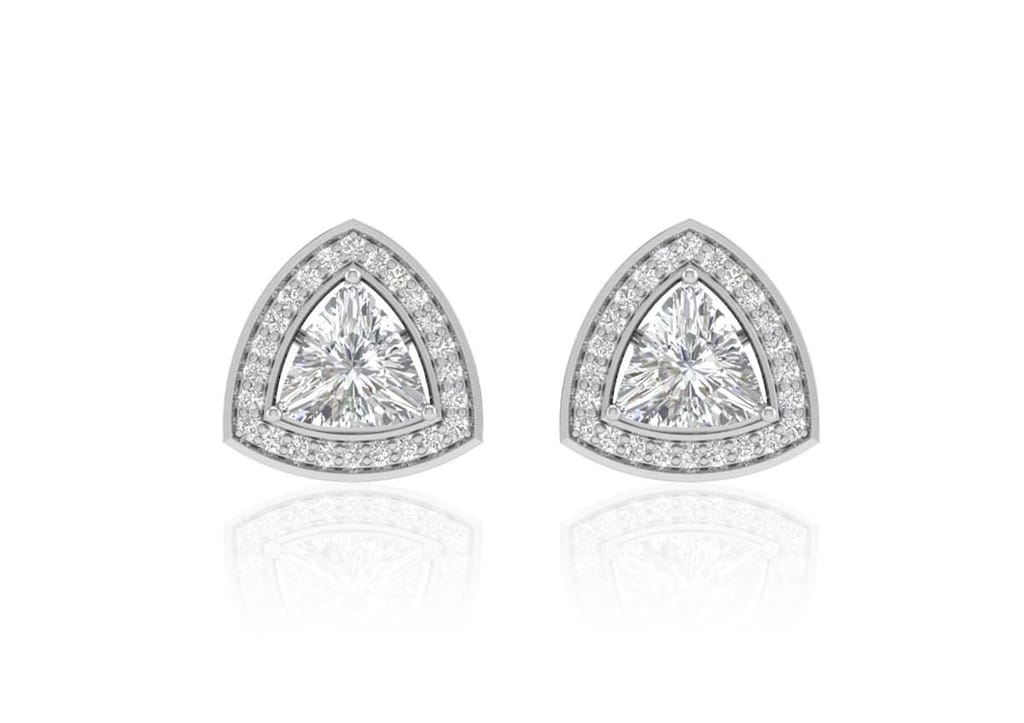 Trillion Halo Solitaire Studs