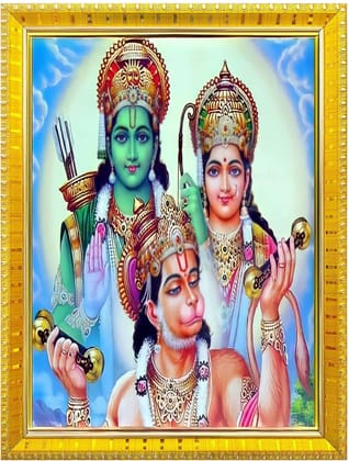 NOKKES Hanuman Bajrangbali Hanumanji Maruti Golden 5X7 Inch Photo Frame_AQW44