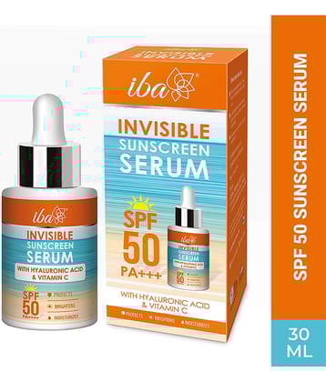 Iba Invisible Sunscreen Serum SPF 50 PA+++ with Hyaluronic Acid & Vitamin C, 30ml, (Pack of 1)