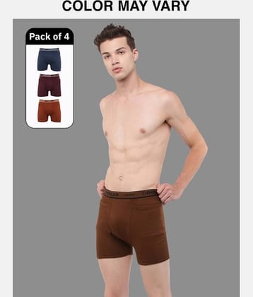 Dollar Lehar Mens Combed Cotton Trunk - Pack of 4 - (Colour May Vary)