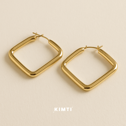 Gold-Plated Contemporary Hoop Earrings
