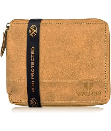 Walrus Faux Leather Beige Casual Regular Wallet