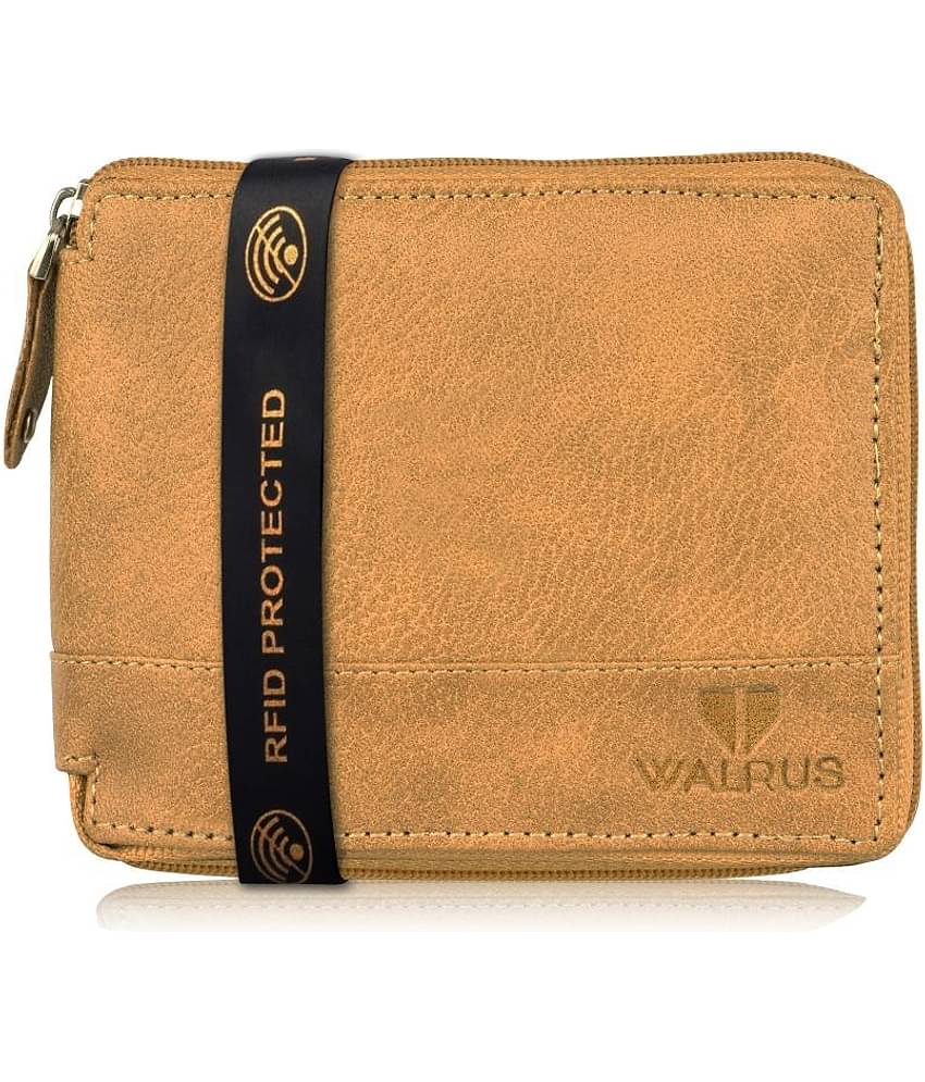 Walrus Faux Leather Beige Casual Regular Wallet