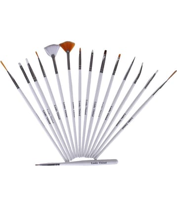 Looks United 15pcs Nail Art Design Dotting Painting Drawing UV Polish Brush Pen Tools Set Kit (Pack Of 15 Pcs)