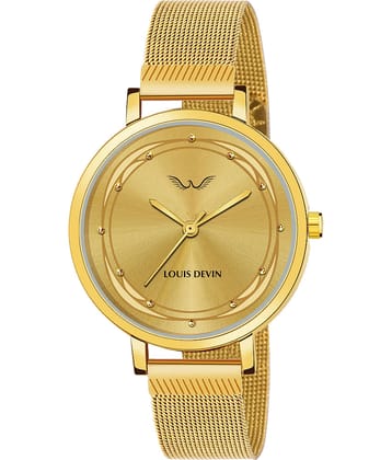 LOUIS DEVIN - Gold Metal Analog Womens Watch