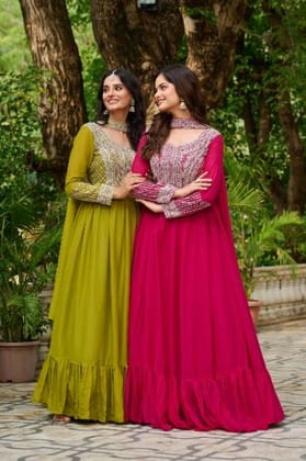 Beautiful Party Wear Gown Duppata Outfits
