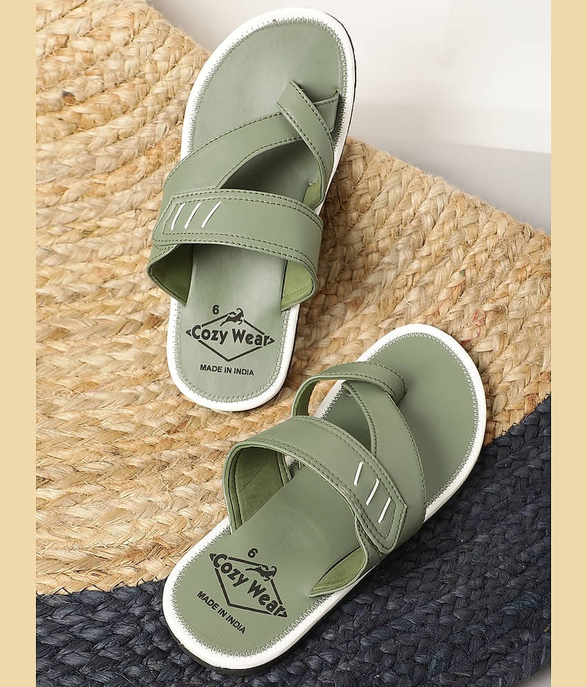 Cozy Wear Navy Men's Leather Slipper