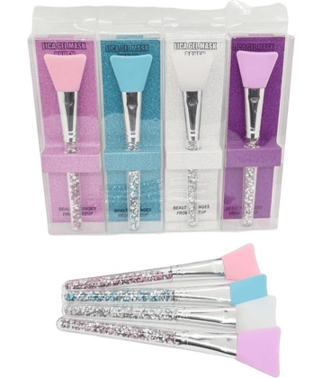 Soft Silicone Facial Applicator Hairless Silicone Brush Facial Mask Mud Mask Brush Random Colour Pack of 4