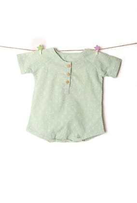 Delicate Light Green Cotton Tee-6-9 M