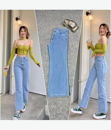 Gazal Fashions Women's Baggy High-Rise Jeans ( Ice Blue )