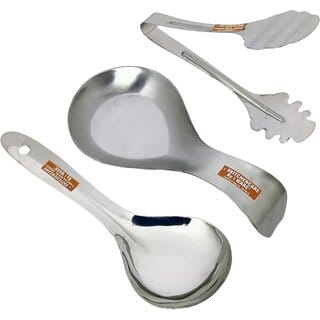 iWARE KkitchenCare Elite Spoon Rest Holder, Soup Server Salad Tong Set of 3