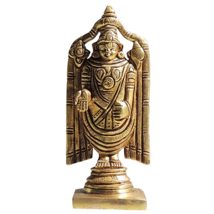 Traditional Brass Tirupati Balaji God Idol, Height : 5.5 Inch (BSMAS1549 C)