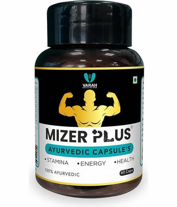 VARAH Mizer Plus Herbal For Men Health Caps | Ayurvedic Formula For Male Wellness | 60 Capsules