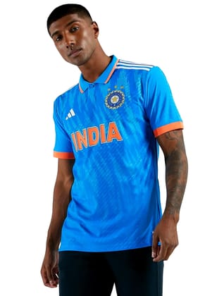 Official Adidas India Cricket ODI Jersey for Men: Breathable Performance Gear with Iconic Tiger Stripes (Colour - BLUE, Size - XXL) by Total Sporting And Fitness Solutions Pvt Ltd