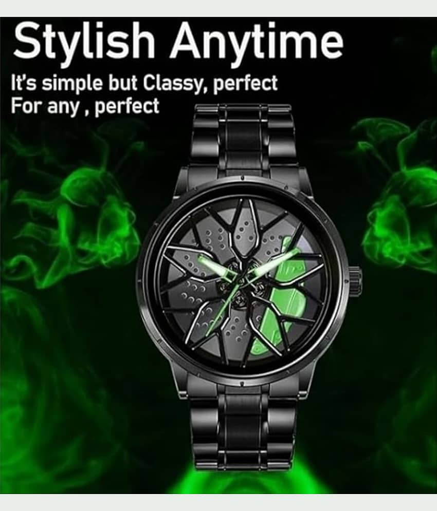 Abrexo Black Stainless Steel Analog Men's Watch
