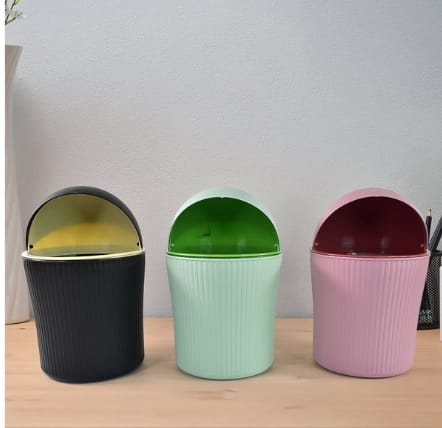 Apex Mini Tabletop Dustbin (1 Pc  1200 ML  Mix Color)