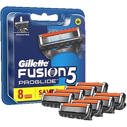 Gillette Fusion Proglide Blades For MenPerfect Shave & Beard ShapePack of 8 Cartridges, 8 pcs