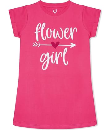 E1K Pack of 1 Girls Cotton T-Shirt ( Pink )