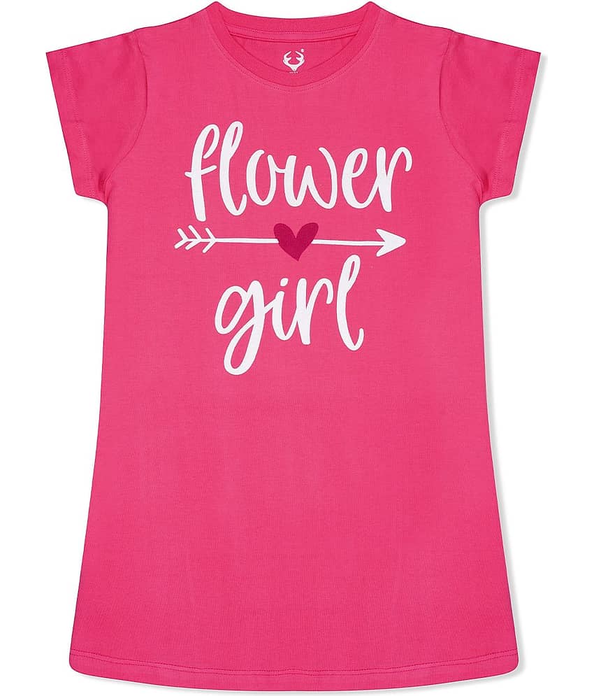 E1K Pack of 1 Girls Cotton T-Shirt ( Pink )