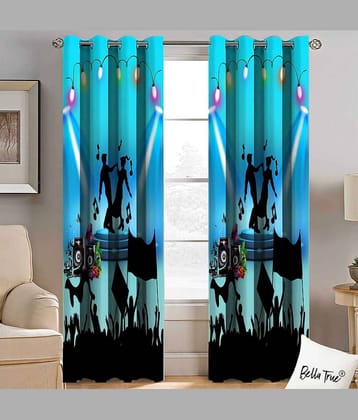 BELLA TRUE  Set of 2 Window SemiTransparent Eyelet Polyester Multi Color Curtains ( 152 x 113 cm )