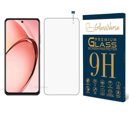 GlassVerse 9H Tempered Glass For Oppo A3 5G (PACK OF 1) with Free Installation Kit Full screen Coverage - 6.7 inch Transparent / True View Clear Glass