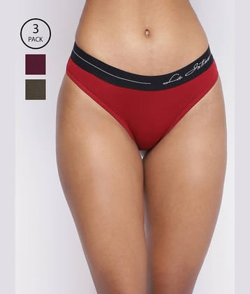 La Intimo Pack of 3 Cotton Lycra Briefs For Women ( Multicolor6 )