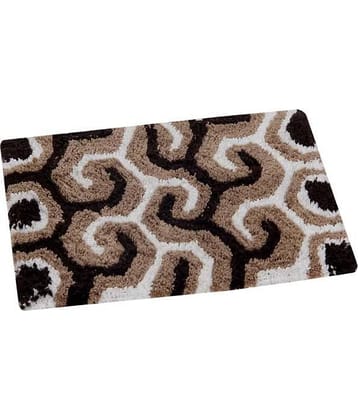 Aazeem Brown Cotton Checks Floor Mat