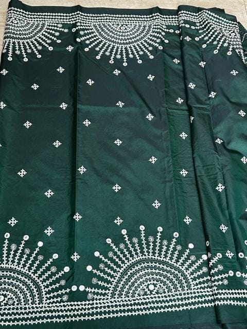 Blended Gujrati Silk Stitch Bottle Green