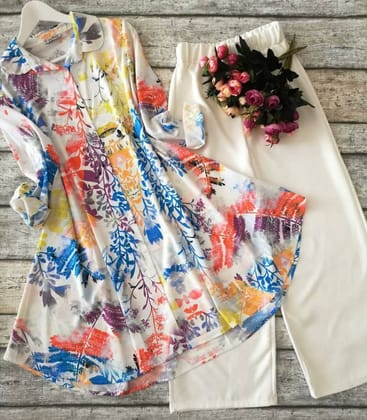 Stunning Rainbow-Colored Kurta and Palazzo Ensemble by GlamaStitch-M