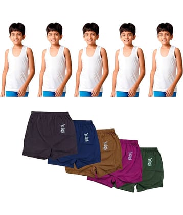 Drako Pack of 10 Boys Cotton Vest ( Multicolor )