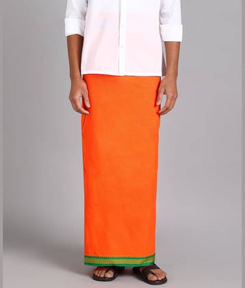 Shyam Handloom Cotton Blend Men's Dhoti Orange ( Pack of 1 )