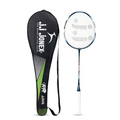 JJ Jonex 646 Badminton Racket Aluminium Badminton Racket with Full Cover | One-Piece Frame, PVC Foam Embossed Grip for Comfortable Feel, Balanced Swing Weight for Power & Control
