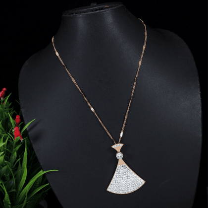 Stainless Steel Rosegold Plated Bulgari Diva Chain Pendent-