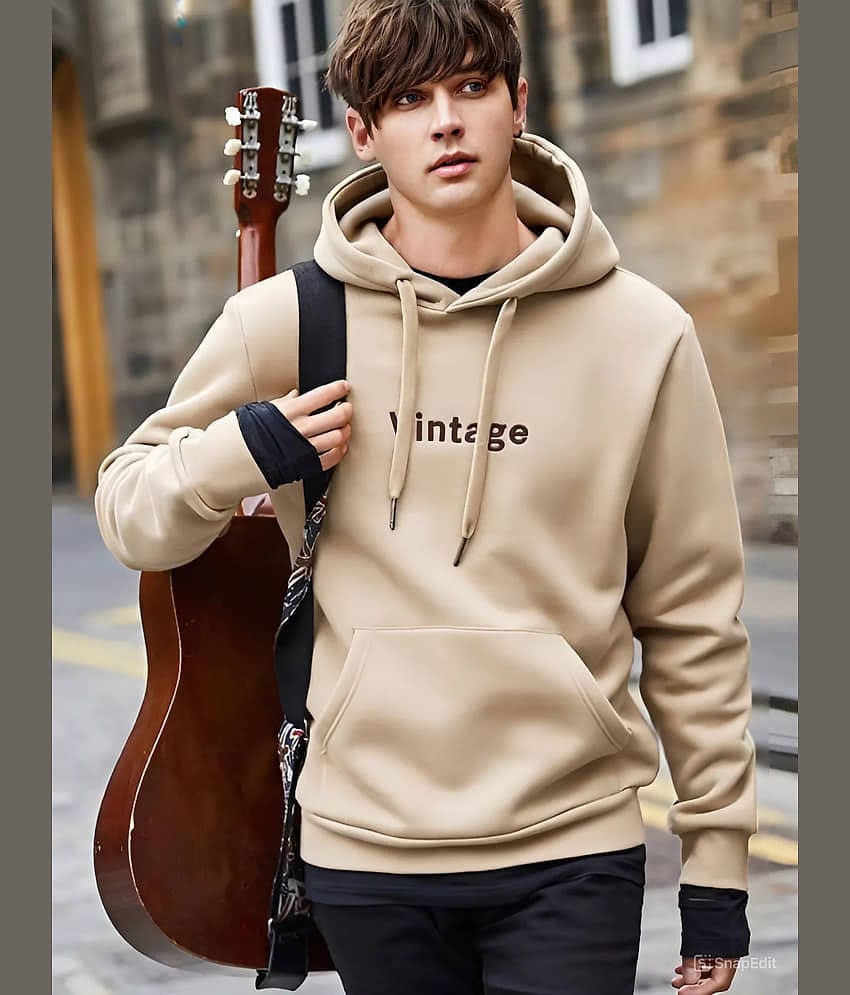 TAZO Cotton Blend Hooded Men's Sweatshirt - Beige ( Pack of 1 )