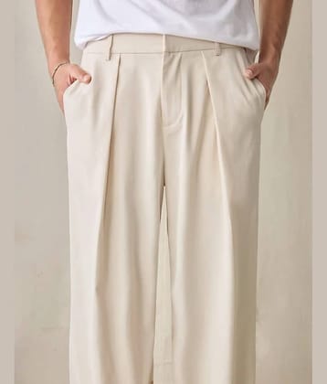 Broadstar Regular Pleated Men's Formal Trouser - Beige ( Pack of 1 )