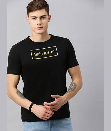 Huetrap Pack of 1 Cotton Blend Regular Fit Men's T-Shirt ( Black )