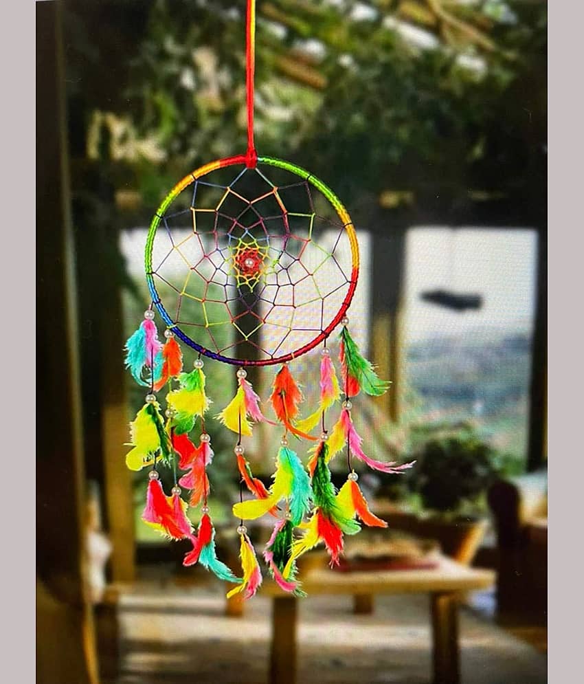 new lucky Feather Multicolour Dream Catcher - Pack of 1 ( X cms )